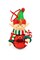 Christmas Ornament - Glossy Gingerbread Elf with Candy Cane. Wizardi Festive Decoration F07-N2-17-E2506B